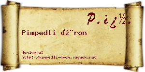 Pimpedli Áron névjegykártya